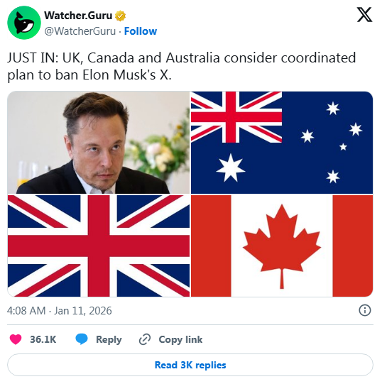 İngiltere, Kanada ve Avustralya'dan, Elon Musk'ı şok eden karar!
