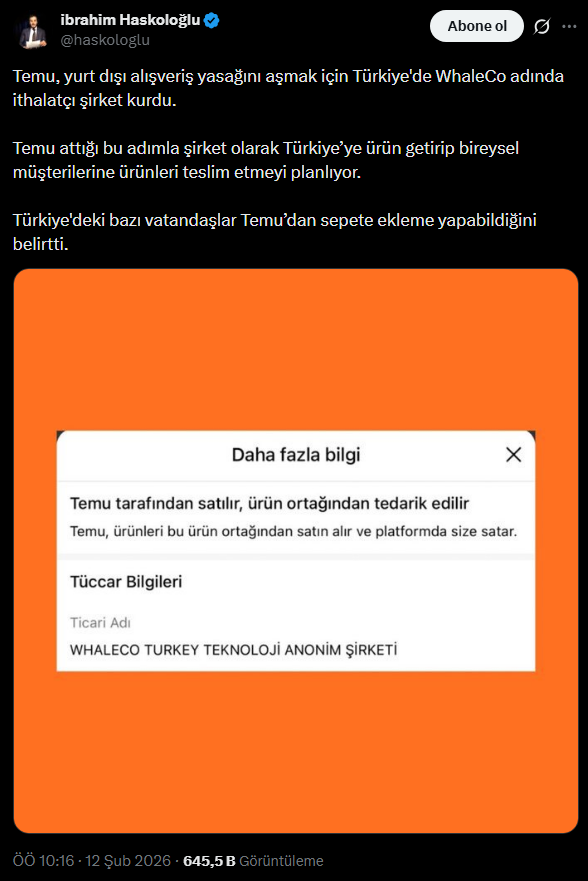 Temu Türkiye’de şirket kurdu: İthalat engeli için yeni hamle!